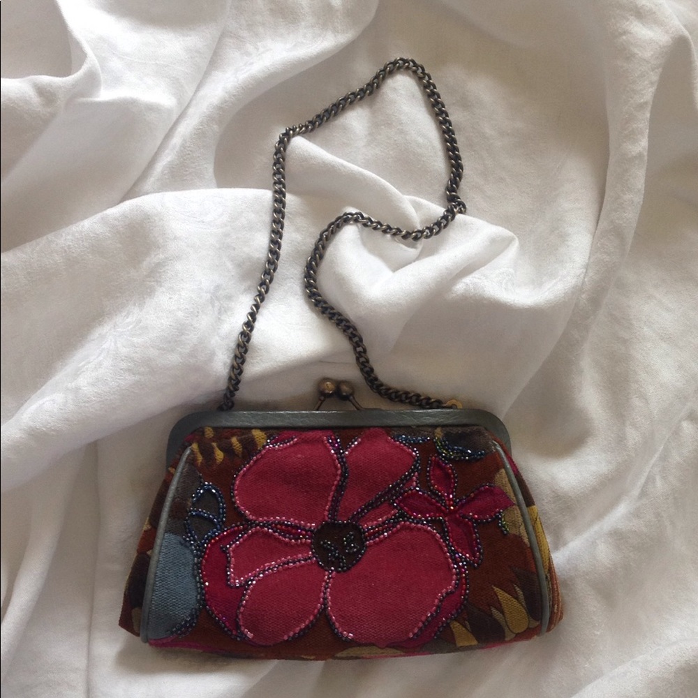 Small Beaded Velvet Isabella Fiore purse